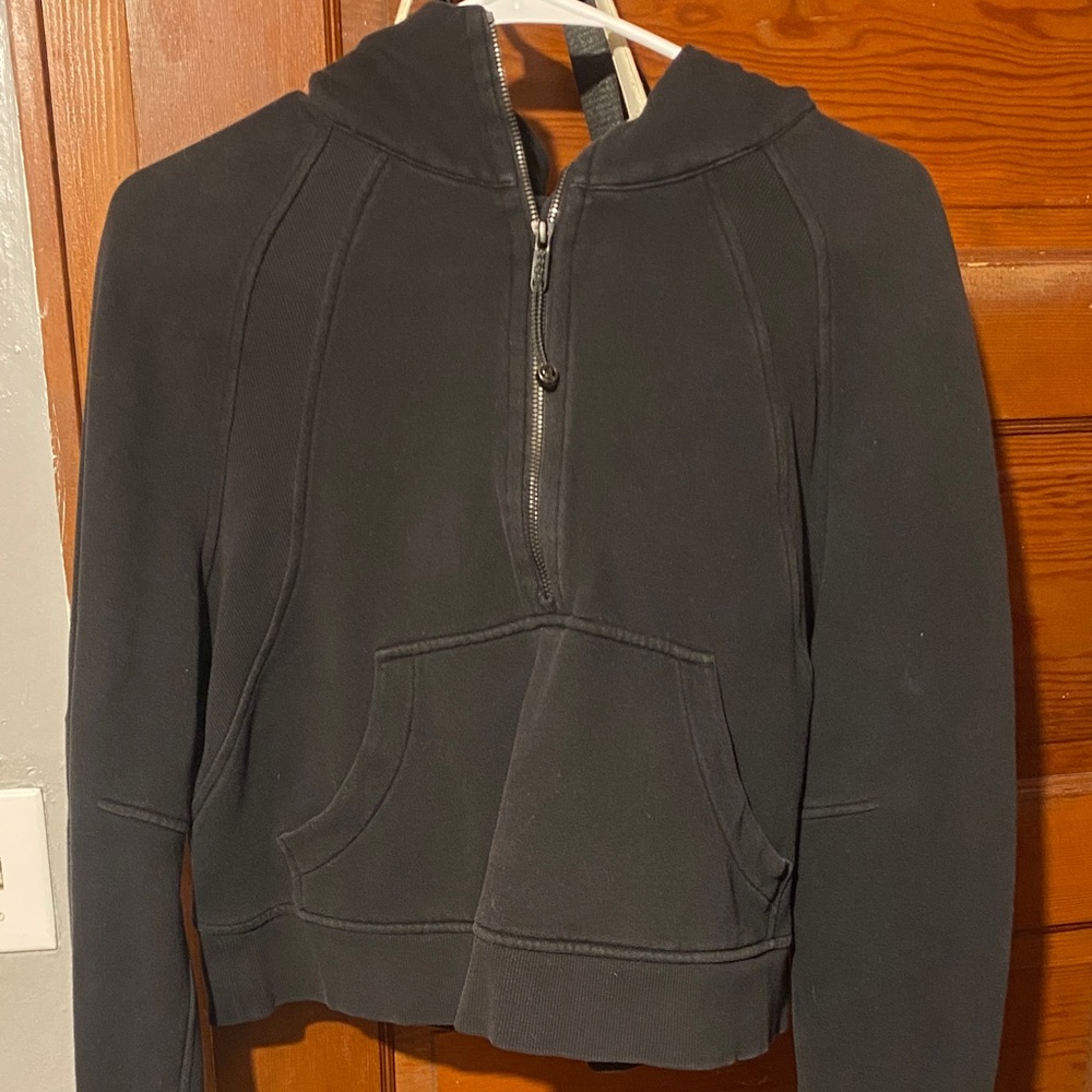 Lululemon Black Cropped Half-Zip Scuba